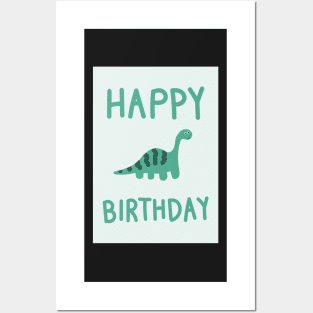 Happy Birthday Dinosaur Card Posters and Art